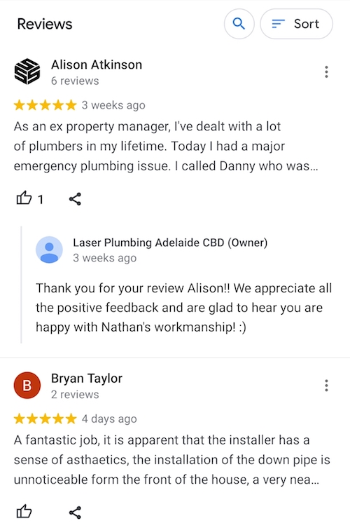 google my business reviews